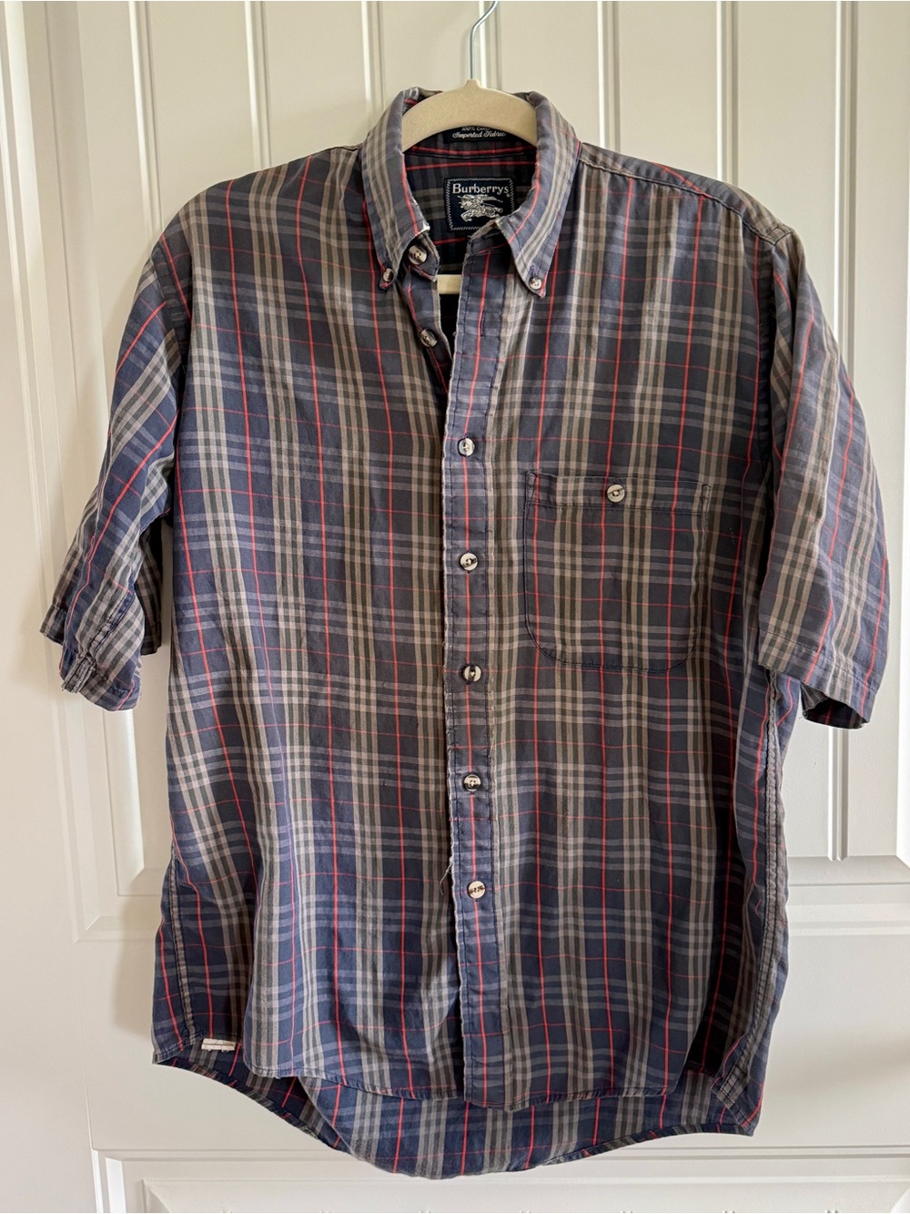 Vintage Burberrys Nova Check Plaid Shirt Men's Small Made in USA